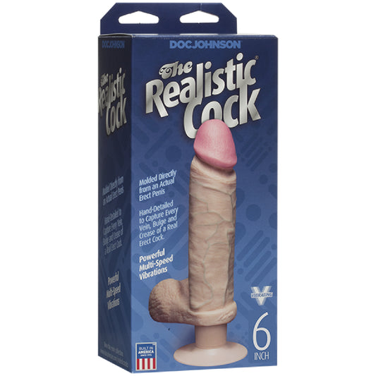 Doc Johnson – The Realistic Cock Vibrating Vac-U-Lock ULTRASKYN | Vibrating Realistic Dildo