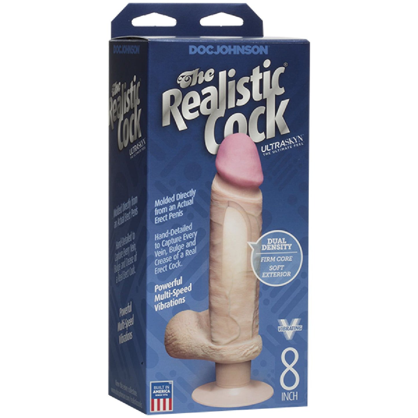 Doc Johnson – The Realistic Cock Dual Density Vac-U-Lock ULTRASKYN Vibrating | Vibrating Realistic Dildo