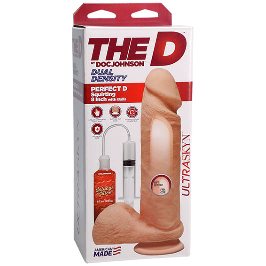 Doc Johnson – The D Dual Density Perfect D Squirting ULTRASKYN 8" | Squirting Dildo