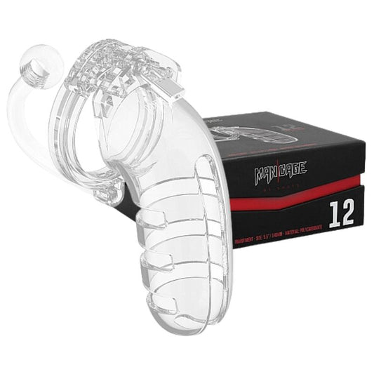 ManCage - No. 12 Chastity Cock Cage w/ Plug Transparent | 5.5"