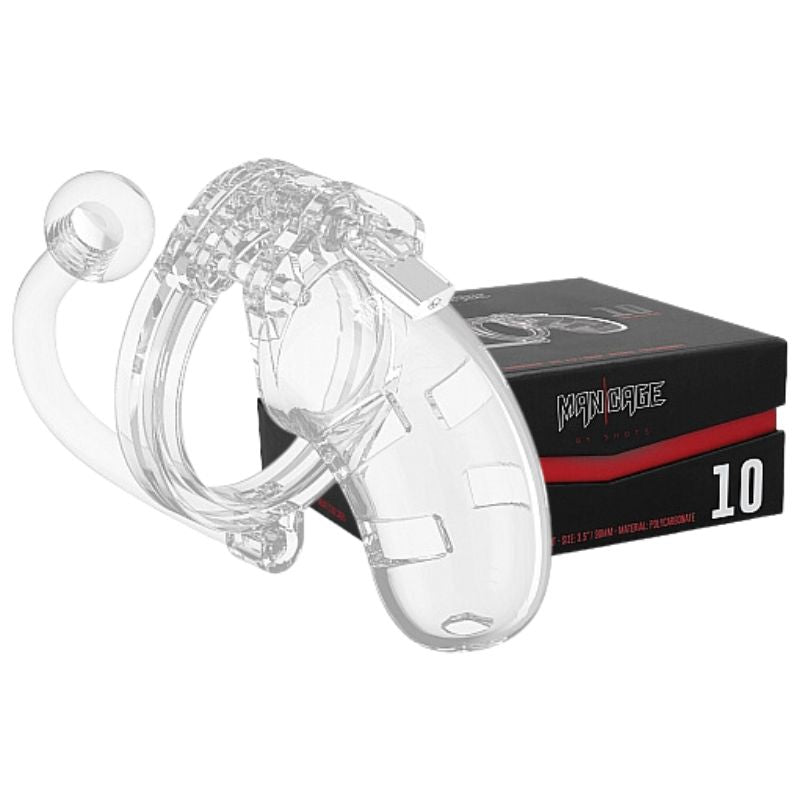 ManCage - No. 10 Chastity Cock Cage w/ Plug Transparent | 4.5"