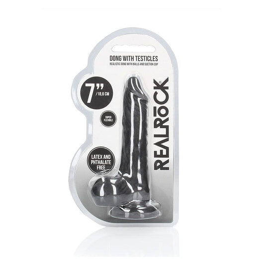 Real Rock - 7" Dong With Testicles | Black