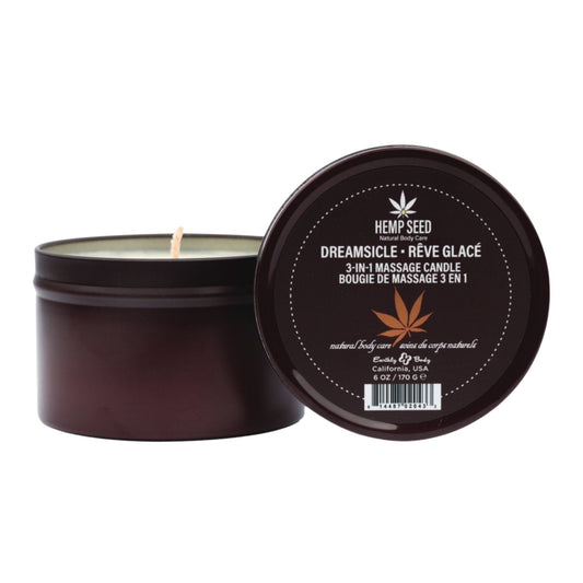 Earthly Body - 3-In-1 Massage Candle | Hemp Seed