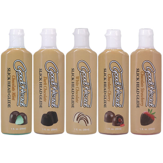 Doc Johnson – Good Head Slick Head Glide Chocolates | 5-Pack Flavored Lubricants