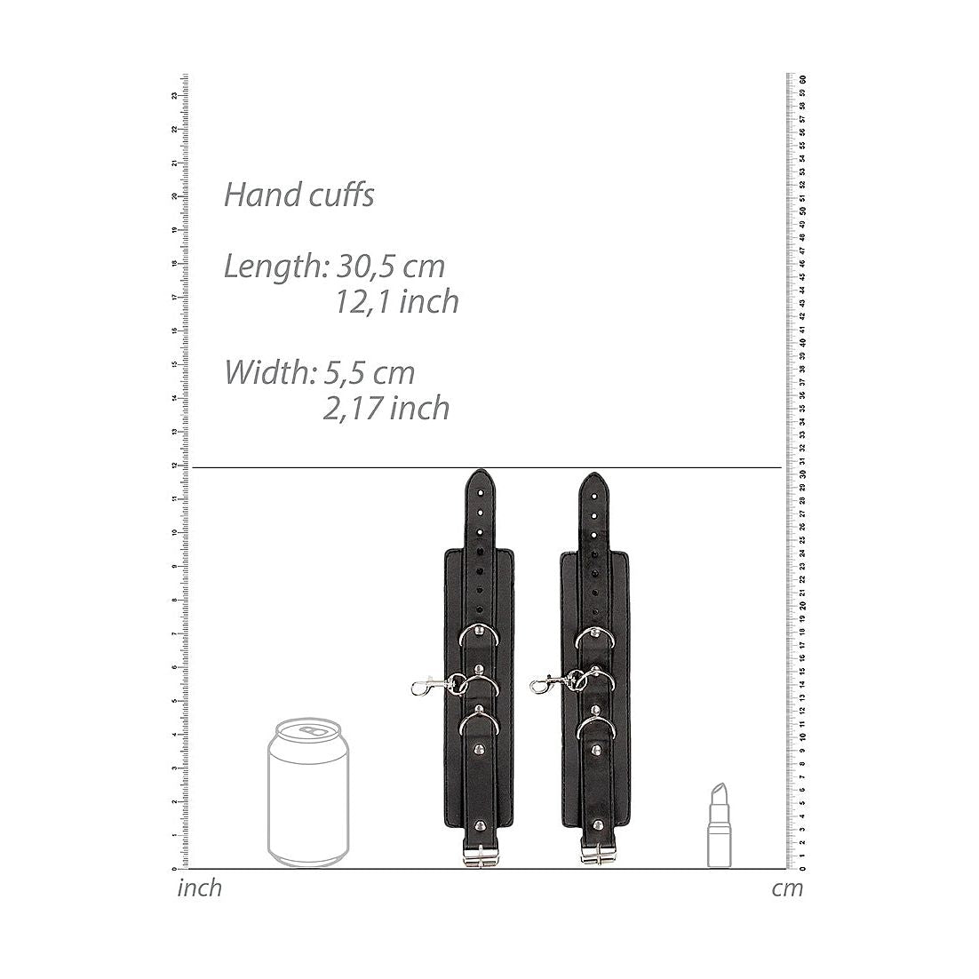 Ouch! - Black & White Range | Bonded Leather Collar w/ Hand-Cuffs