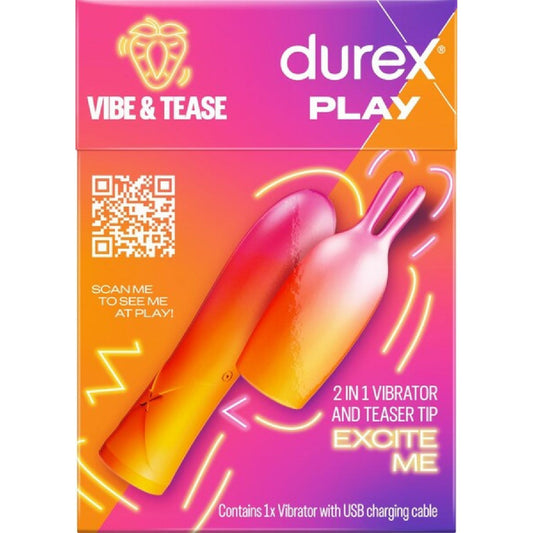 Durex - Play Vibe & Tease 2-in-1 Vibrator & Teaser Tip | Multi-Speed Vibrator