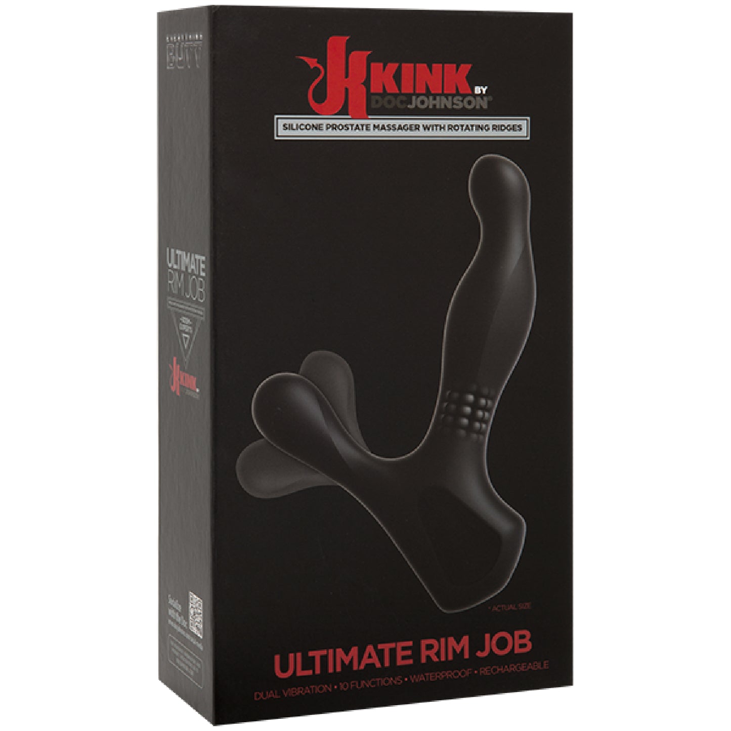Kink by Doc Johnson – Silicone Prostate Massager With Rotating Ridges Ultimate RimJob | Prostate Massager