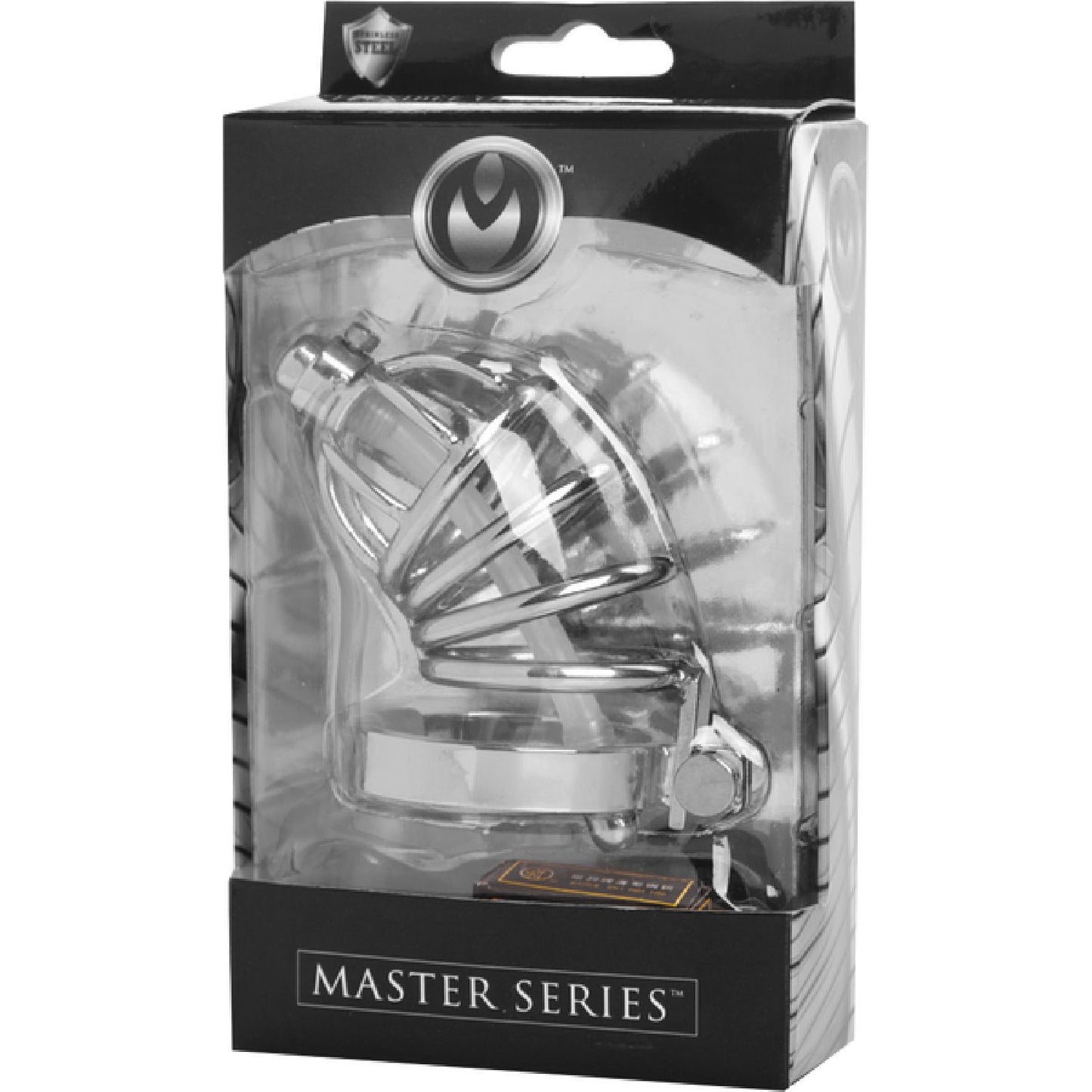 Master Series - Stainless Steel Chastity Cage With Silicone Urethral Plug | Chastity Cage