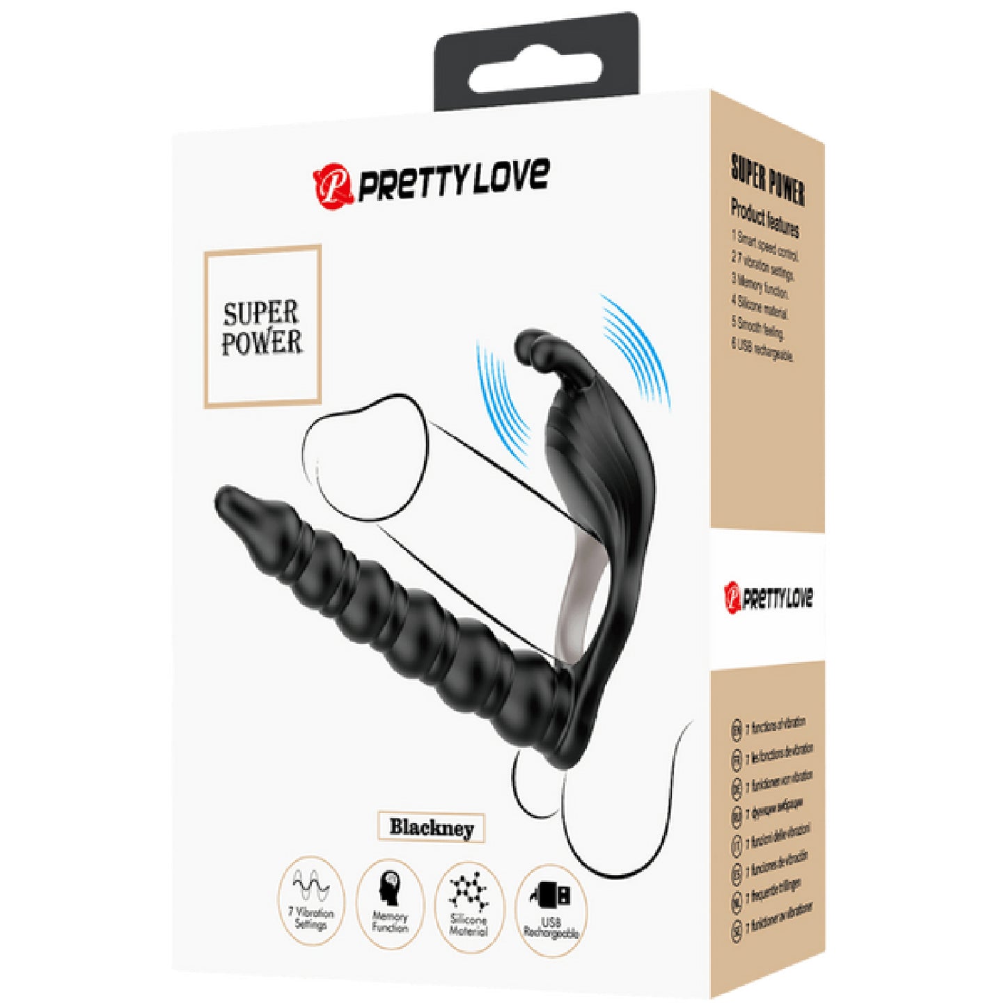 Pretty Love - Blackney Super Power | Vibrating Cock Ring with Double Prober