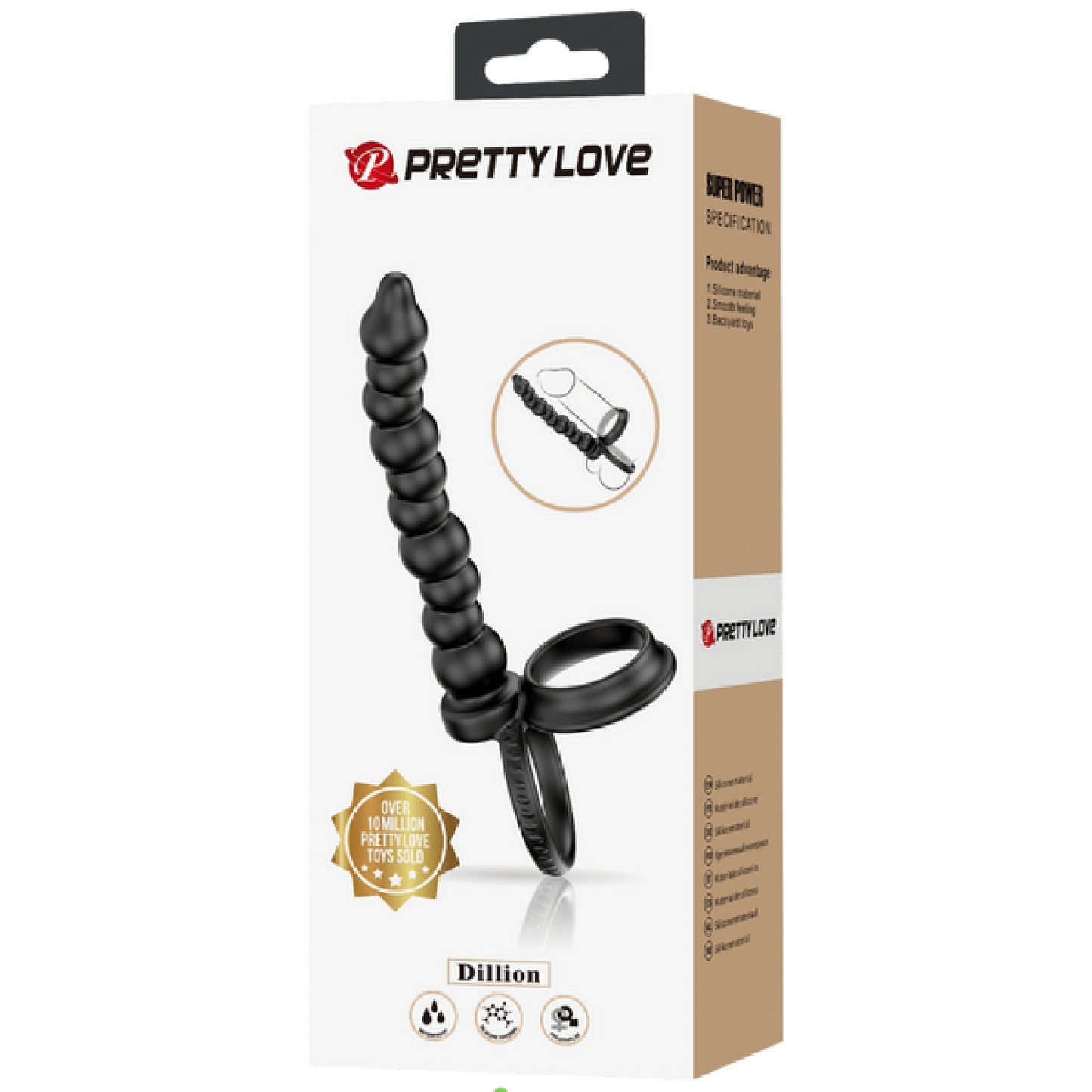 Pretty Love - Super Power Dillion | Cock & Ball Ring with Anal Probe