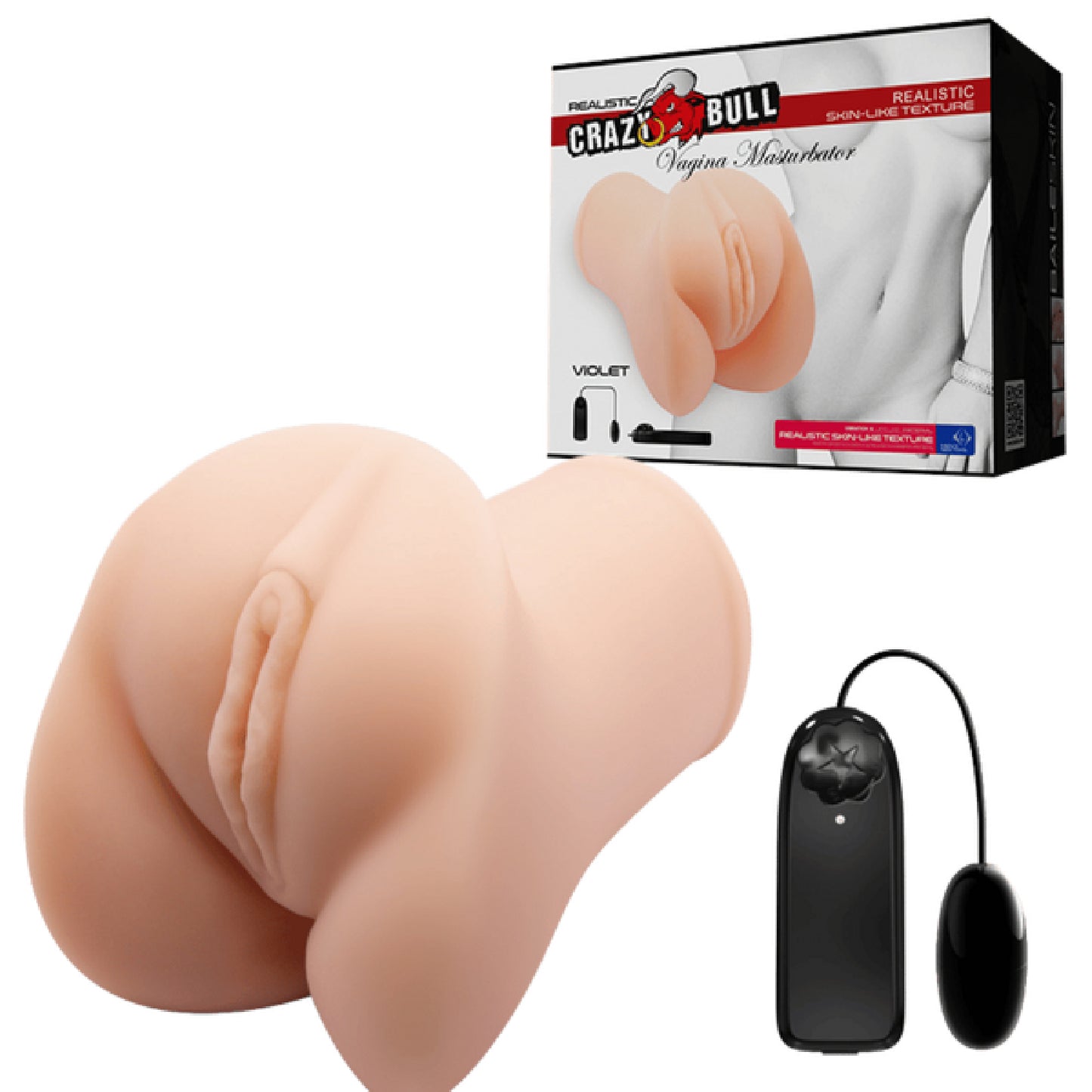 Pretty Love – Crazy Bull Violet Vagina Masturbator | Vibrating Male Masturbator