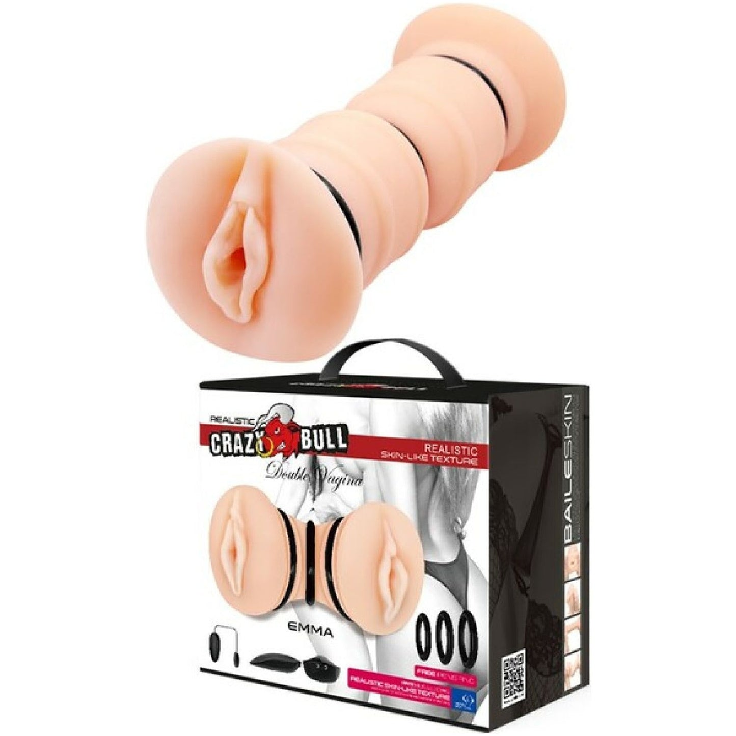 Pretty Love – Crazy Bull Emma Vibrating Double Vagina | Vibrating Male Masturbator