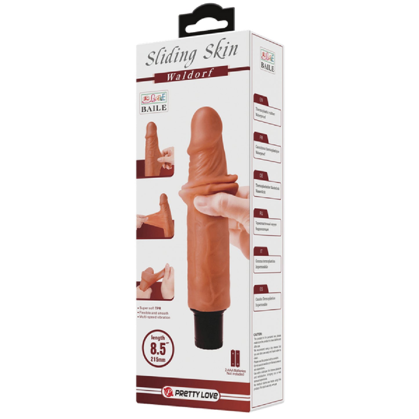 Pretty Love - Sliding Skin Waldorf Vibrating 8.5" Dong | Realistic Vibrating Dildo