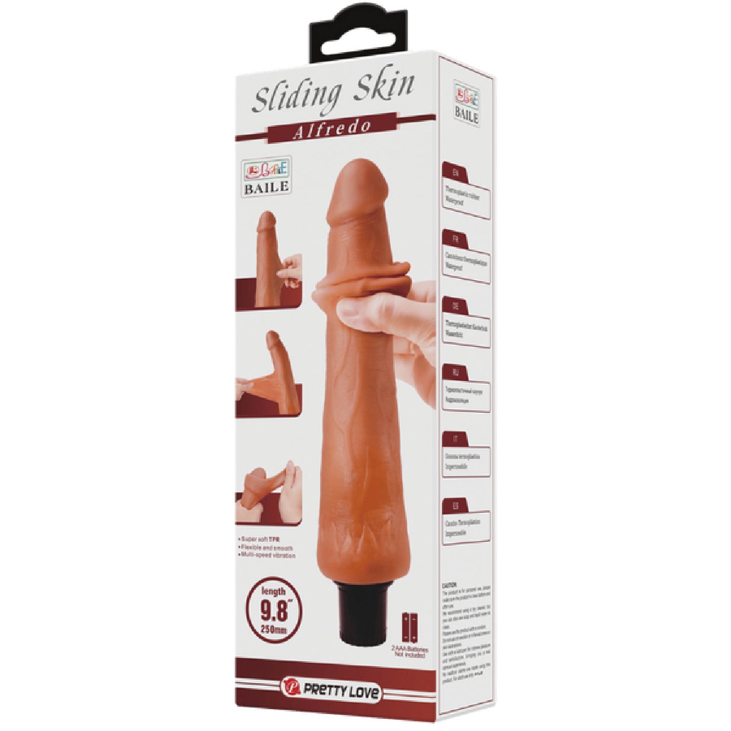 Pretty Love - Sliding Skin Alfredo Vibrating 9.8" Dong | Realistic Vibrating Dildo