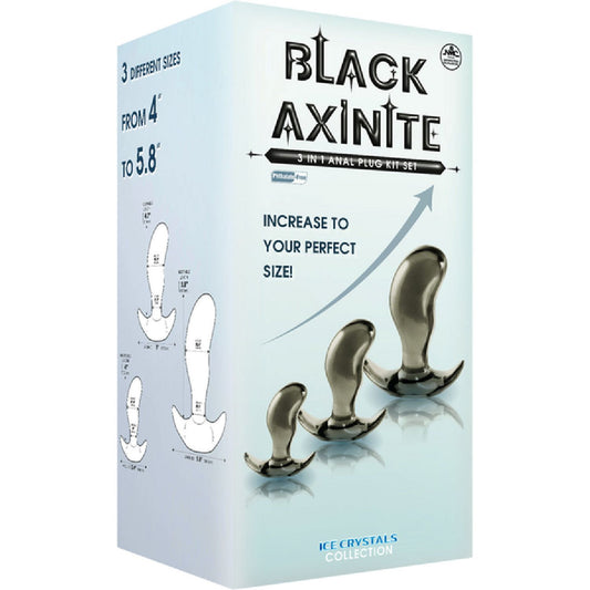 Excellent Power - Black Axinite 3-In-1 Anal Plug Kit Set | Anal Plug Kit