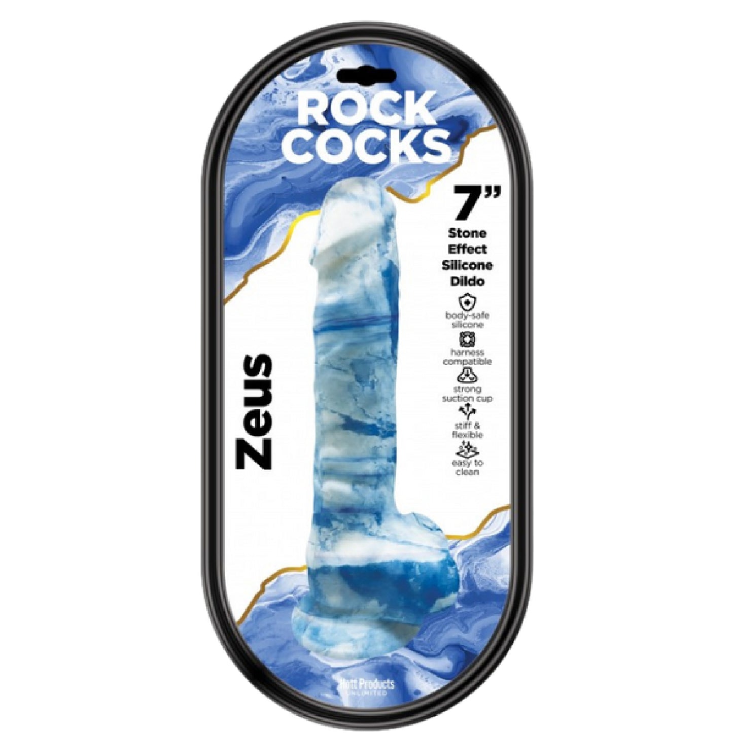 Hott Products Unlimited - Rock Cocks Zeus 7" Stone Effect Silicone Dildo | Silicone Dildo