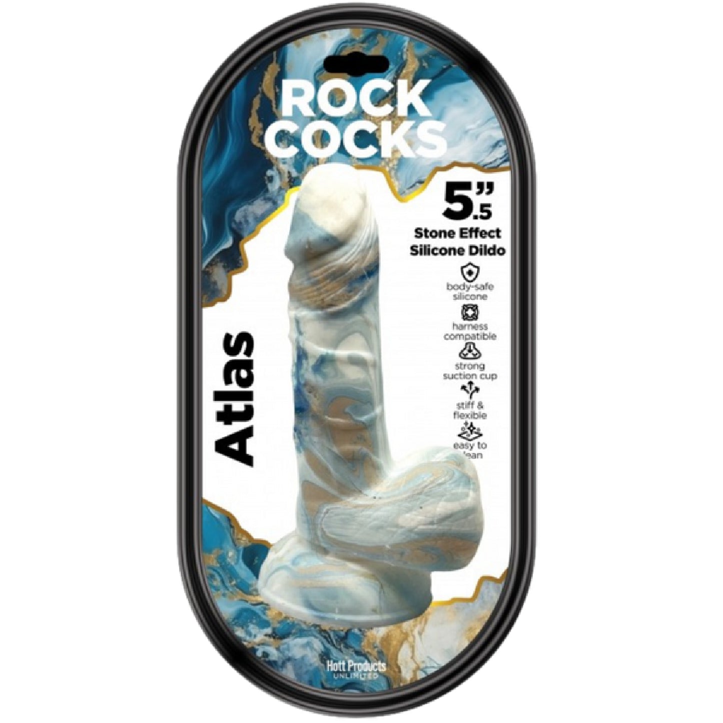 Hott Products Unlimited - Rock Cocks Atlas 5.5" Stone Effect | Silicone Dildo