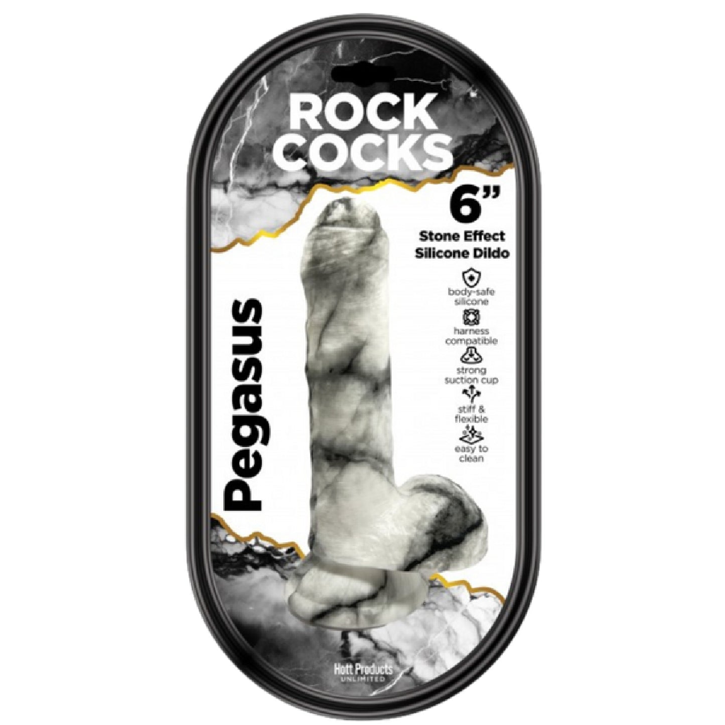 Hott Products Unlimited - Rock Cocks Pegasus 6" Stone Effect Silicone Dildo | Silicone Dildo