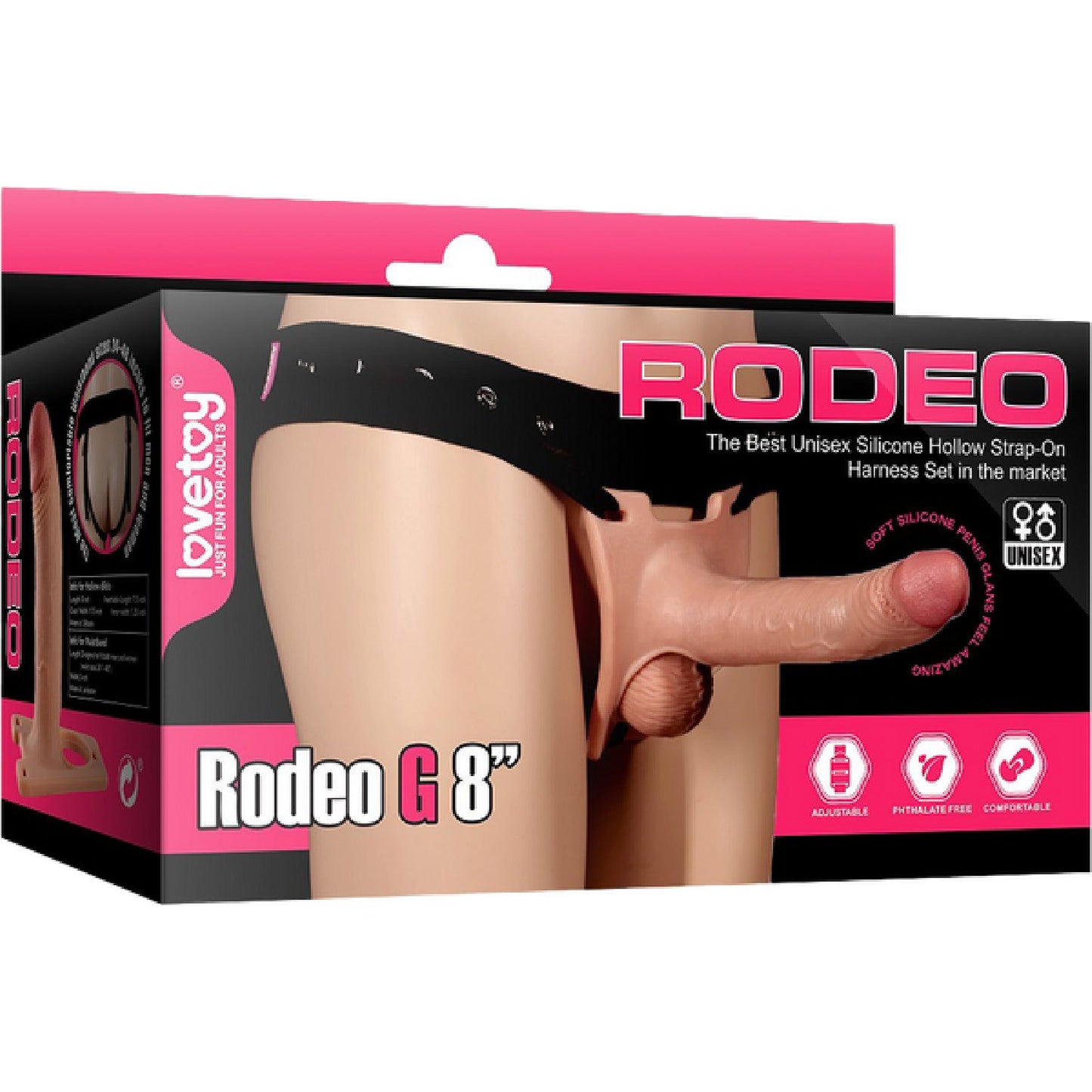 Lovetoy - Rodeo G 8" | Hollow Silicone Strap-on Dildo