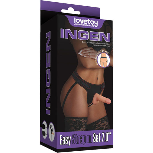 Lovetoy - Ingen Easy Strap-on Set 7" | Strap-On Harness With Dildo
