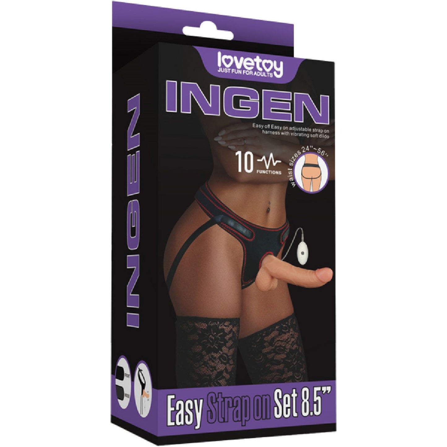 Lovetoy - Ingen Vibrating Easy Strap-on Set 8.5" | Strap-on Harness with Vibrating Dildo