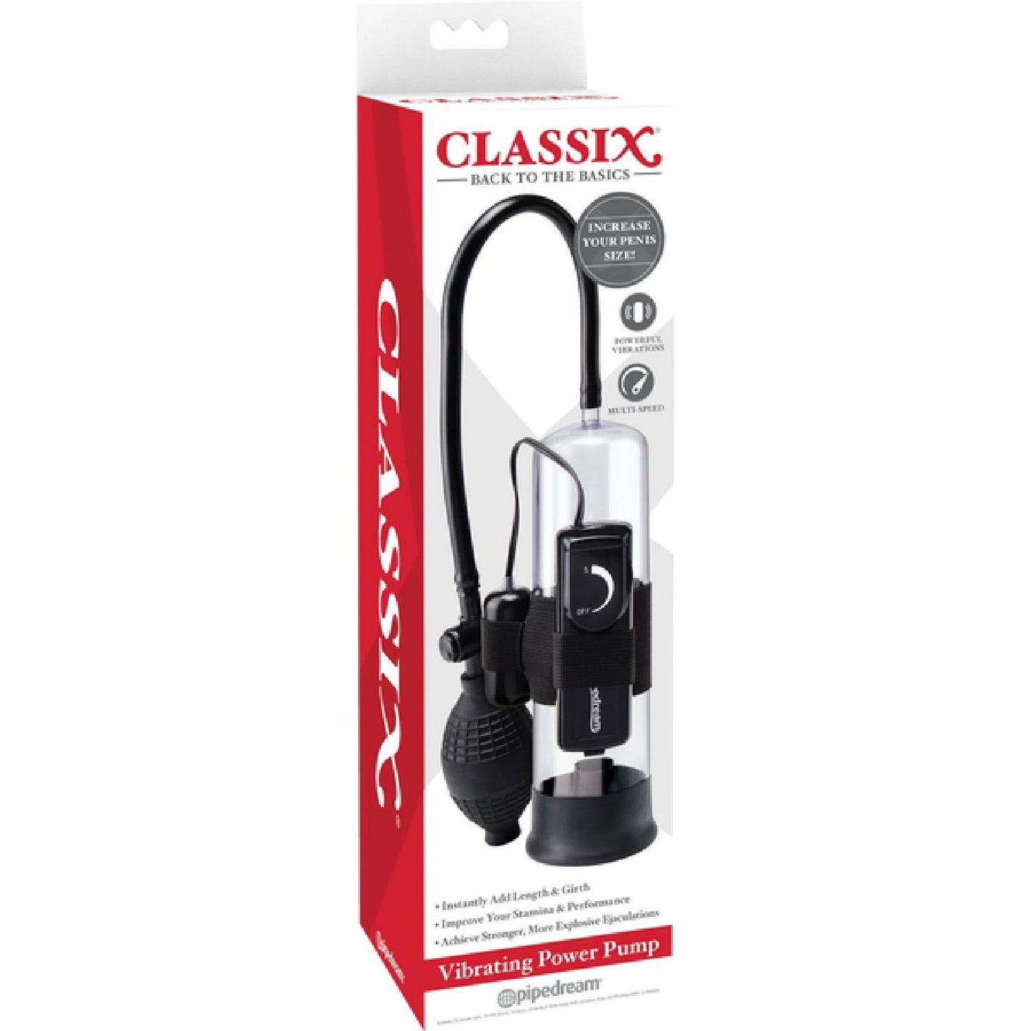 Pipedream - Classix Back to the Basics Vibrating Power Pump| Penis Pump with Vibration