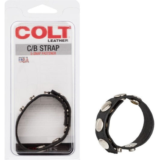 COLT® by CalExotics - Leather C/B Strap 5-Snap Fastener | Adjustable Cock Ring