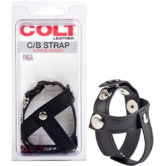 COLT® by CalExotics - Leather C/B Strap H-Piece Divider | Adjustable Cock & Ball Strap