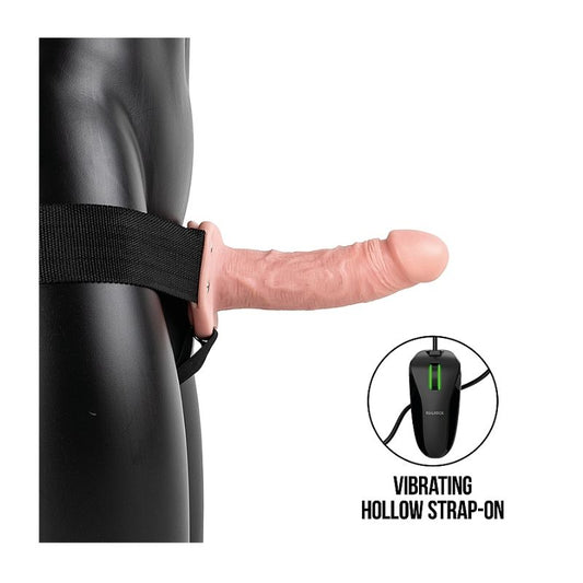 Realrock - 6" Vibrating Hollow Strap-on | Flesh