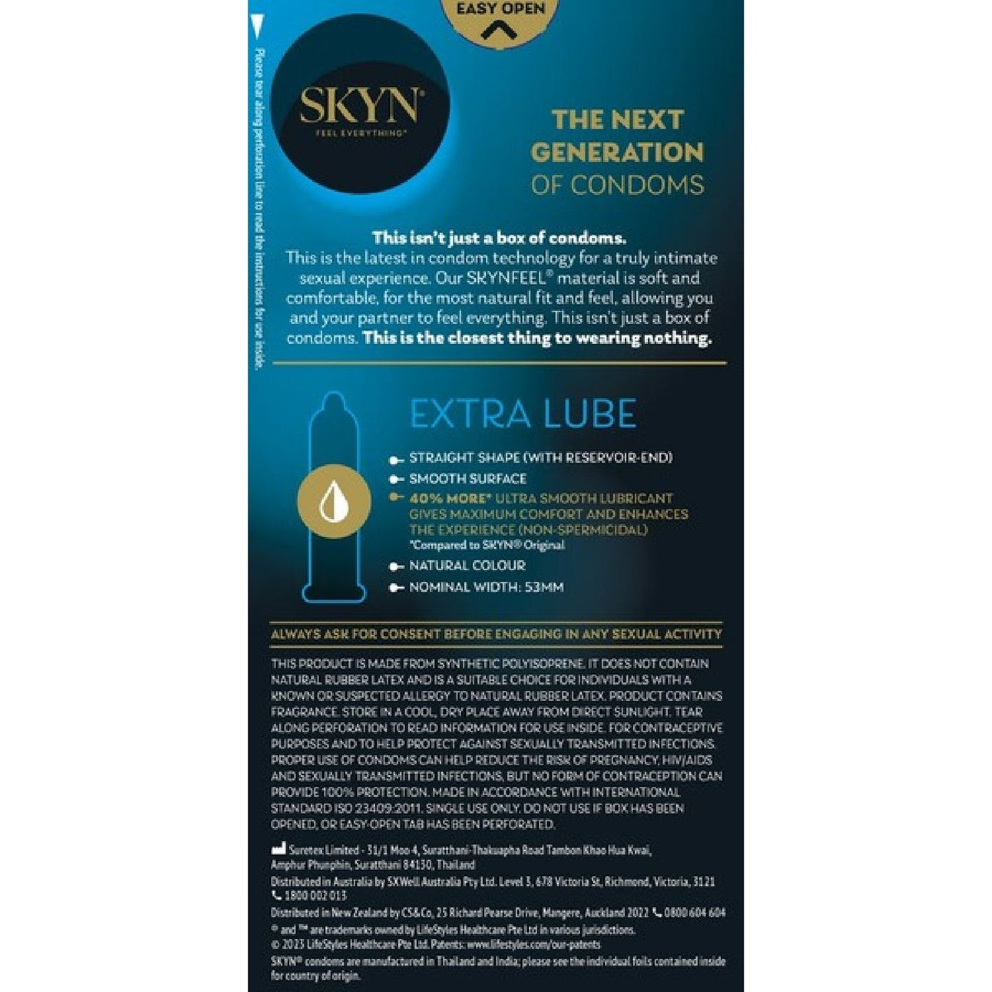 LifeStyles – 10 Pack SKYN Extra Lube | Non-Latex Condoms