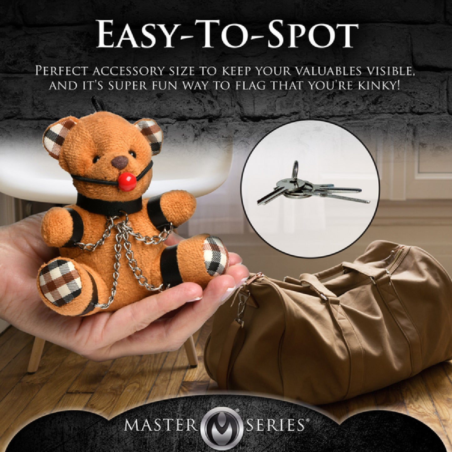 Master Series - Gagged Teddy Bear Keychain | Novelty Keychain