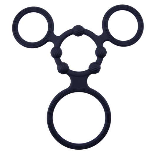 Excellent Power – Enduring Triple Rings with Ball Stretcher | Cock & Ball Ring