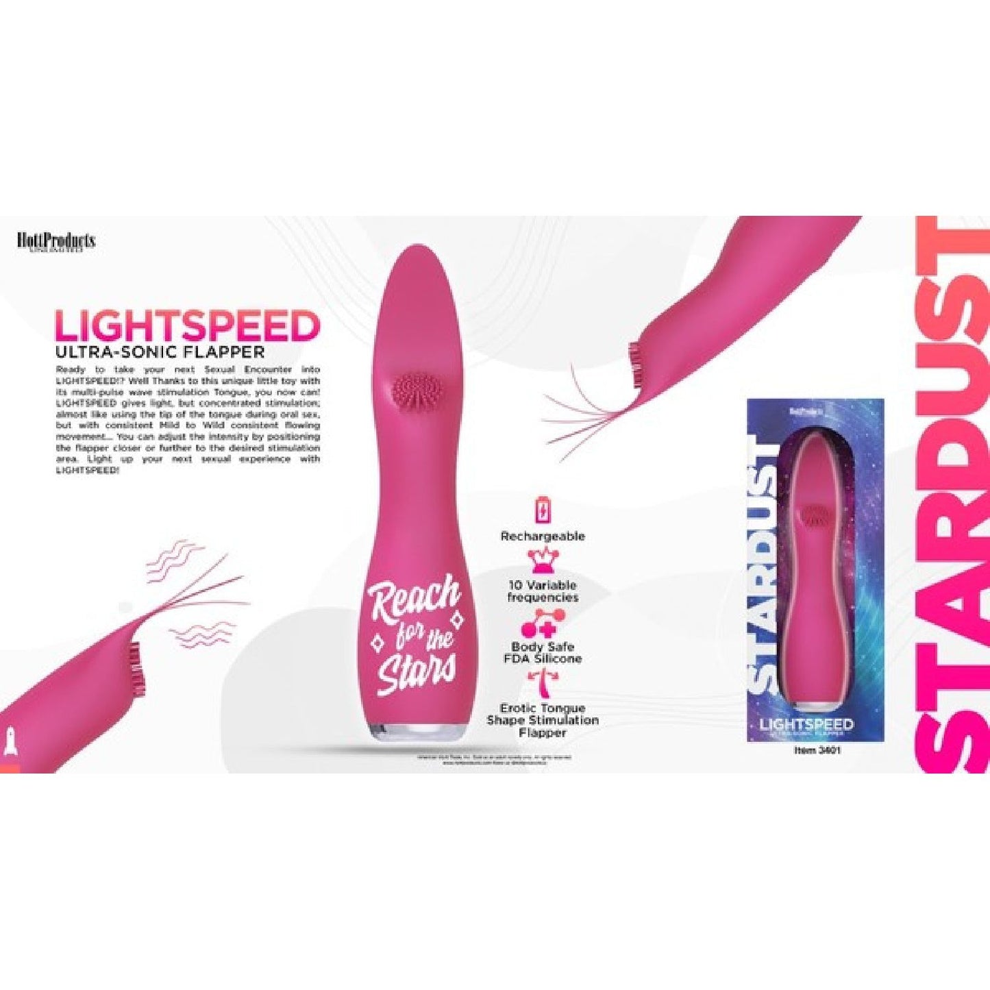 Hott Products Unlimited – Star Dust Lightspeed Ultra-sonic Flapper | Vibrator