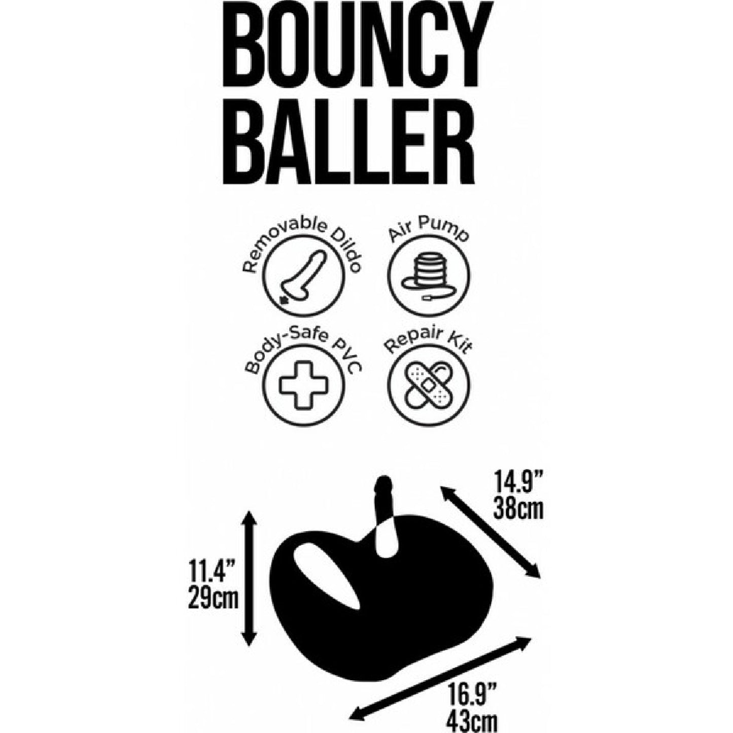 Hott Products Unlimited – Blow & Play Bouncy Baller | Inflatable Sex Cushion