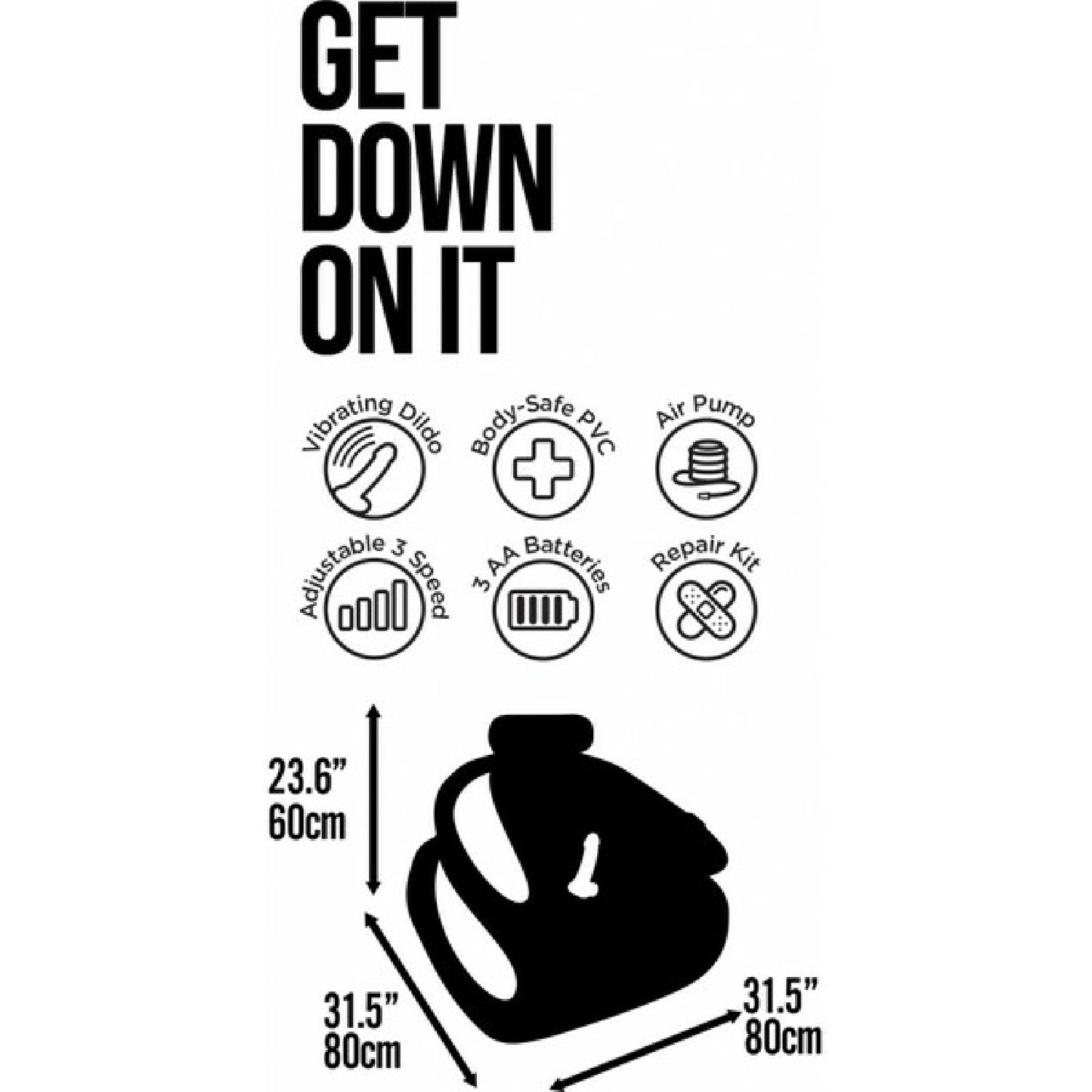 Hott Products Unlimited - Blow & Play Get Down On It | Inflatable Sex Cushion