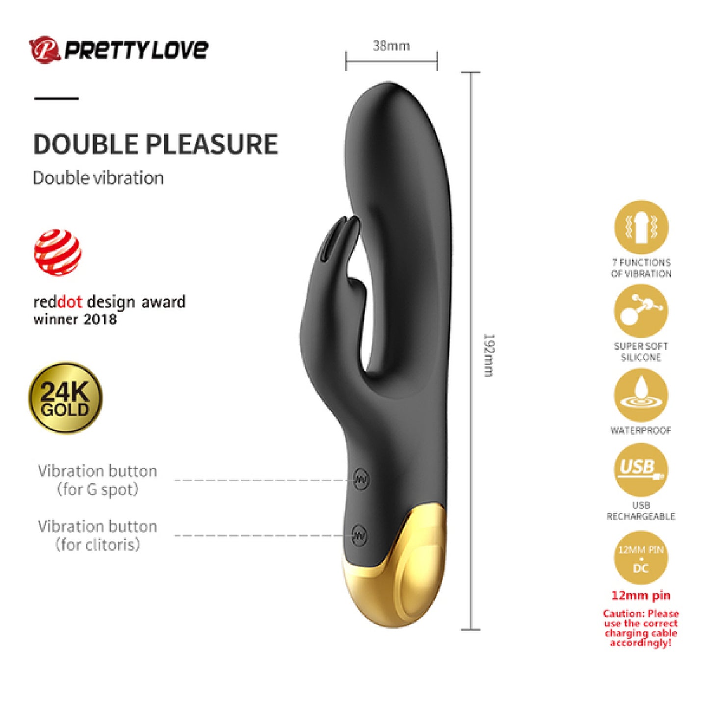 Pretty Love - Queen’s Luxury Collection 24k Gold Plated | Premium Adult Toy Set