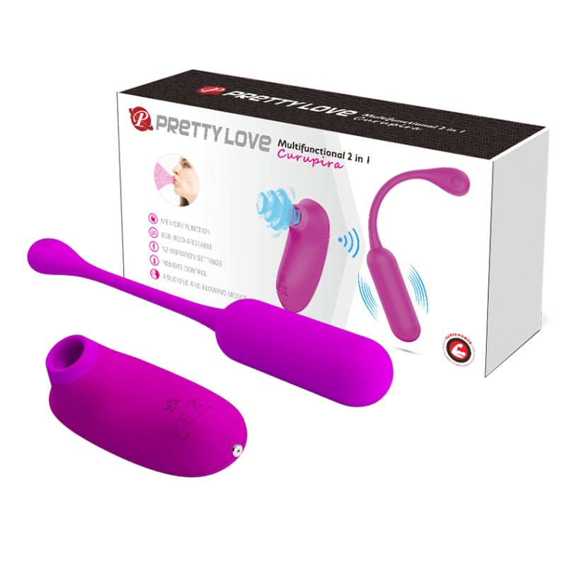 Pretty Love - Curupira | 2-in-1 Vibrating Egg & Air Pulse Stimulator Kit