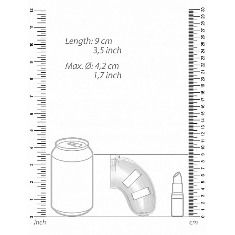 ManCage - No. 10 Chastity Cock Cage w/ Plug Transparent | 4.5"