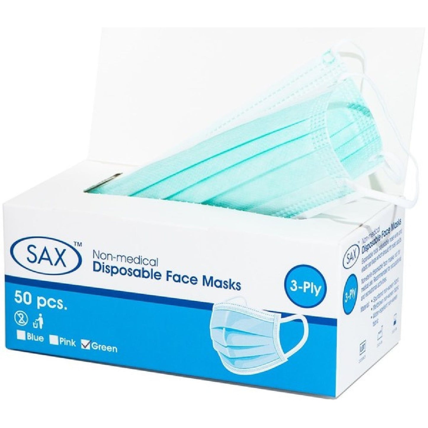 Sax - 50 Pack | Disposable Face Mask