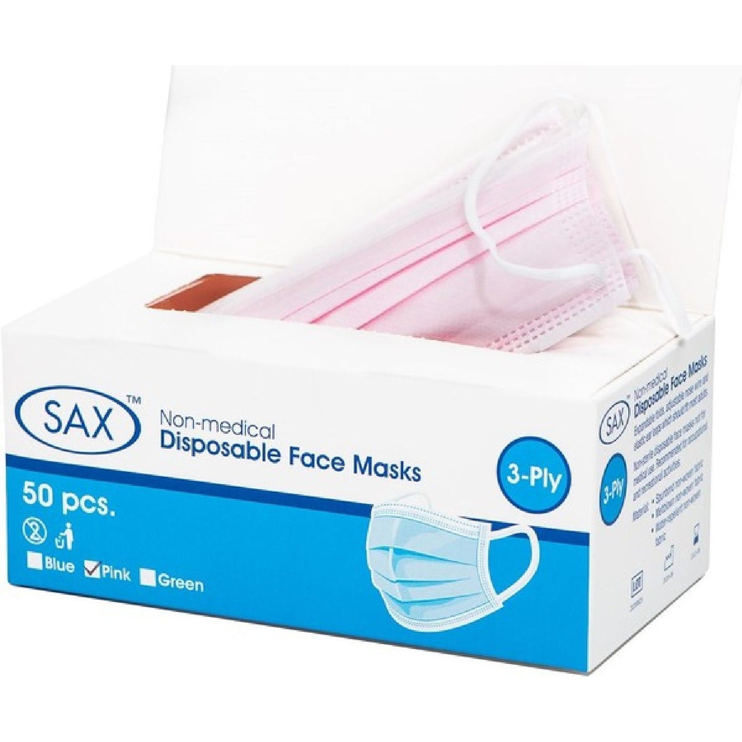 Sax - 50 Pack | Disposable Face Mask