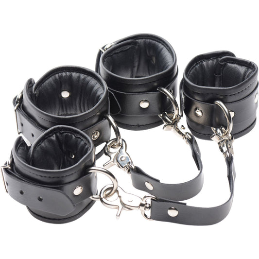 Master Series - PU Leather Lined Cuffs | Bondage Cuffs (Ankle & Wrist Variants)
