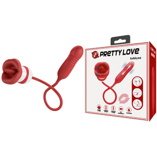 Pretty Love – Ashlynn | Mouth-Shaped Vibrator with Thrusting Bullet