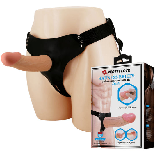 Pretty Love - Harness Briefs With 6.9" Dildo Stark| Universal Strap-On Harness