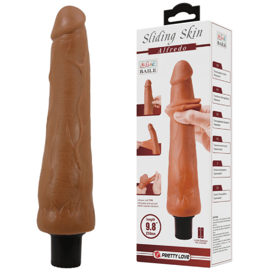 Pretty Love - Sliding Skin Alfredo Vibrating 9.8" Dong | Realistic Vibrating Dildo