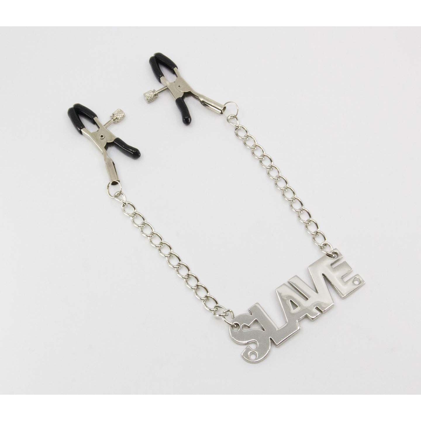 Love In Leather - Word Plate Nipple Clamps | Slave