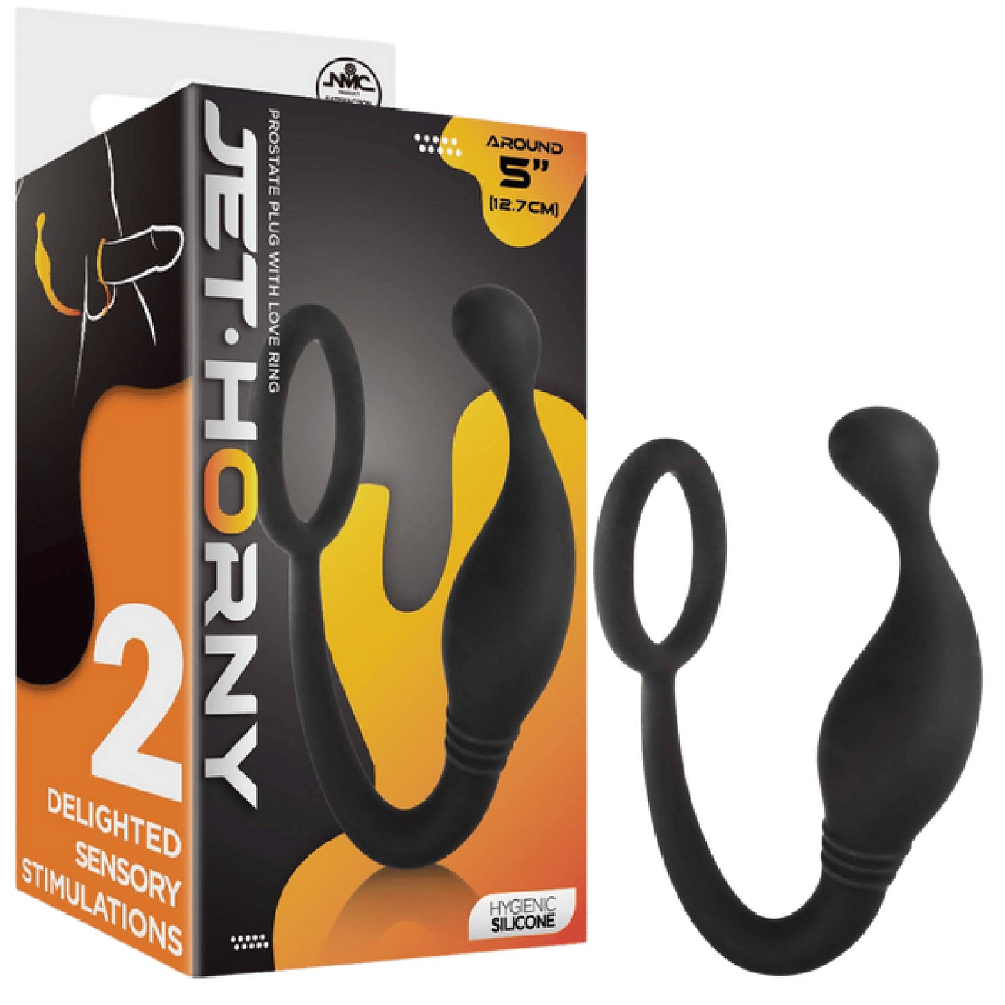 Excellent Power – Jet Horny 5" Prostate Plug with Love Ring | Prostate Plug & Cock Ring Combo