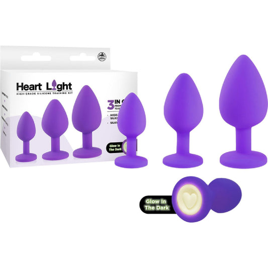 Excellent Power - Heart Light High Grade Silicone Training Kit 3in1 | Anal Training Kit