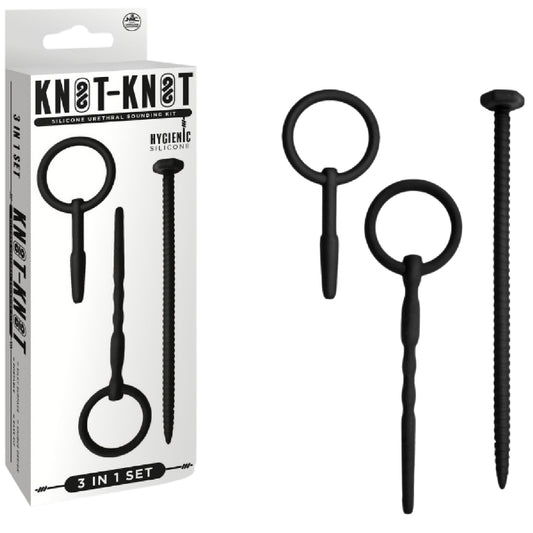 Excellent Power – Knot-Knot Screw 3-in-1 Set | Silicone Urethral Sounding Kit