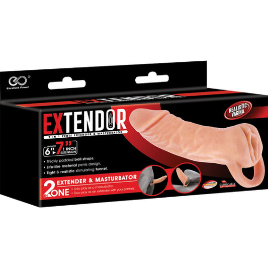 Excellent Power – Extendor 2-in-1 Extender and Masturbator 7" | Penis Enhancer & Stroker