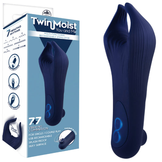 Excellent Power – Twin Moist You and Me Multi-Functional Rechargeable Stimulator | Couples Vibrator